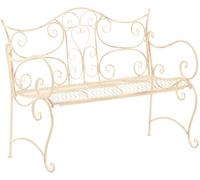 CLP Banco de jardín para 2 personas en metal crema antiguo