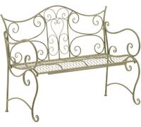 CLP Banco de jardín para 2 personas en metal verde antiguo