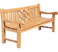 CLP Banco De Madera De Teca Florida con Reposabrazos I Silla De Jardín con Respaldo & Resistente A La Intemperie, Color:Teca, Tamaño:200 cm