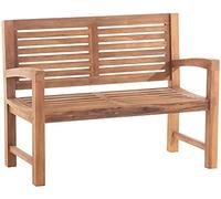 CLP Banco de Teca Halden I Banco de Madera para jardín I Banco con reposabrazos, Color:Teca, Tamaño:120 cm