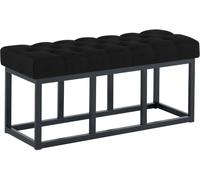 CLP Banco tapizado Amun para recibidor, Banco de Metal Negro con Pintura en Polvo Resistente, para Dormitorio, vestidor y Entrada Color Negro Tamaño 100 cm