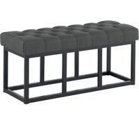 CLP Banco tapizado Amun para recibidor, Banco de Metal Negro con Pintura en Polvo Resistente, para Dormitorio, vestidor y Entrada Color Gris Oscuro Tamaño 100 cm