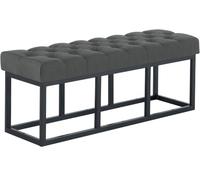 CLP Banco tapizado Amun para recibidor, Banco de Metal Negro con Pintura en Polvo Resistente, para Dormitorio, vestidor y Entrada Color Gris Oscuro Tamaño 120 cm