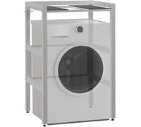 CLP Bastidor para Lavadora Gannet | Torre de Lavado con Espacio para Dos electrodomésticos | Bastidor metálico para Secadora I Superestructura para Lavadora, Color:Blanco