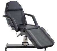 CLP Camilla de Estética Hidráulica V2 Tapizada en Cuero Sintético I Camilla sillón de Masaje I Silla Dentista Regulable I Silla Tumbona con Repo, Color:Negro