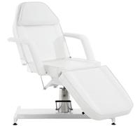CLP Camilla de Estética Hidráulica V2 Tapizada en Cuero Sintético I Camilla sillón de Masaje I Silla Dentista Regulable I Silla Tumbona con Repo, Color:Blanco