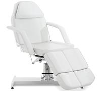 CLP Camilla Estética Hidráulica Split V2 en Cuero PU I Camilla de Masaje Profesional I Silla Dentista Regulable & con Reposabrazos Extraíbles I, Color:Blanco