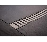 CLP Canal de Ducha Paganini I Desagüe de Ducha en Acero Inoxidable I Canaleta para Desagüe de Ducha con Sifon I, Color:Acero Inoxidable, Tamaño:1600 mm