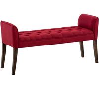 CLP Chaise Longue Cleopatra con Tapizado de Tela I Banco Largo Acolchado en Estilo Chesterfield I Silla Larga I Color, Color:Rojo, Color del Marco:Envejecido Oscuro