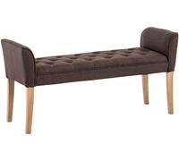 CLP Chaise Longue Cleopatra con Tapizado de Tela I Banco Largo Acolchado en Estilo Chesterfield I Silla Larga I Color, Color:marrón, Color del Marco:Envejecido Claro