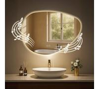 CLP Espejo de baño Almafie con iluminación, Espejo de baño antivaho, Espejo de Pared LED Regulable, 3 Modos de luz, con y sin Bluetooth, Contenido del Set:con Bluetooth
