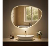CLP Espejo de baño Almafie con iluminación, Espejo de baño antivaho, Espejo de Pared LED Regulable, 3 Modos de luz, con y sin Bluetooth, Contenido del Set:sin Bluetooth