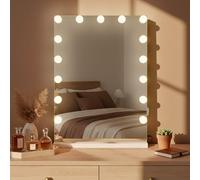 CLP Espejo De Maquillaje Murrieta con Luz LED Regulable & Control Táctil I Espejo De Tocador Moderno En Estilo Hollywood, Color:Blanco