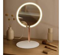 CLP Espejo de Maquillaje Streep con iluminación, LED 3 Colores de luz Regulable, Espejo de Maquillaje, conexión USB-C Incl. Cable, Color:Blanco