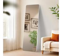 CLP Espejo Grande Gurnee, Espejo de pie y Espejo de Pared en uno, Espejo de Cuerpo Entero Marco metálico en Varios tamaños y Colores, Color:Blanco, Tamaño:160x50 cm