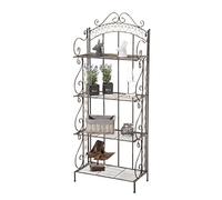 CLP Estantería Antje con Estructura De Hierro I Estantería De Pie Plegable con 4 Baldas I Estante De Almacenamiento Estilo Rustico I Color:, Color:Bronce