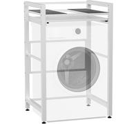 CLP Estanteria apilable Juri para Lavadora y Secadora, Soporte de Acero, balda Extraible, hasta 300 kg, Color:Blanco