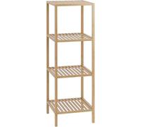 CLP Estantería de baño de bambú Zinnien, Estante de Madera para baño Estrecho, Estante de Cocina, Capacidad de Carga de 10 kg por Estante, Tamaño:M