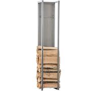 CLP Estantería Interior para Leña Spark I Estantería De Almacenamiento para Leña I Soporte De Almacenamiento En Acero Inoxidable o Metal I, Color:Acero Inoxidable, Tamaño:180 cm