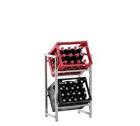 Estantería para Cajas De Bebidas Lennert I Soporte para Organizar Cajas I Estante De Almacenamiento para Cajas I Color:, Color:Acero Inoxidable, Tamaño:S