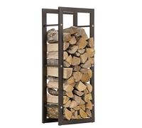 CLP Estantería para Guardar Leña Keri sin Pared Posterior | Soporte de Almacenamiento de Leña de Metal en Negro Mate I Leñero Moderno I, Tamaño:25x60x100 cm