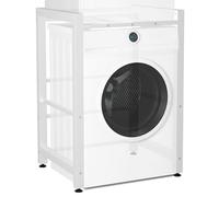 CLP Estantería para lavadoras Medina I Estructura De Acero para Dos Electrodomésticos De Altura Ajustable, Color:Blanco