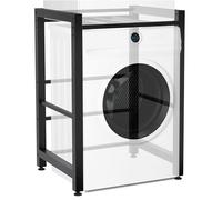 CLP Estantería para lavadoras Medina I Estructura De Acero para Dos Electrodomésticos De Altura Ajustable, Color:Negro