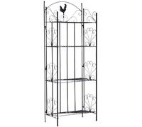 Estantería Decorativa De Hierro MIA | Estantería Multiusos Plegable De 4 Niveles | Estantería De Pie Plegable En Estilo Rústico I Color:, Color:Negro