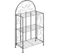 CLP Estantería Rosa Estable Estilo rústico | Estantería Plegable de Hierro con 3 estantes, Color:Bronce