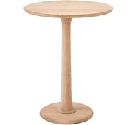 CLP Farragut Mesa Auxiliar Redonda, Mesa de Madera Maciza de Mindi, Mesa de Centro Hecha a Mano para salón y Comedor, Color:Natura