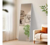 CLP Gran Espejo Benicia, Espejo de pie y Espejo de Pared en uno, Espejo de Cuerpo Entero Marco metálico en Varios tamaños y Colores, Color:Blanco, Tamaño:160x50 cm