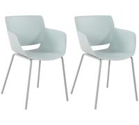 CLP Juego de 2 sillas Alpena I Silla de Exterior Totalmente Resistente a la Intemperie y a los Rayos UV I Armazón de la Silla de Acero con Recubrimiento en Polvo I Sillón de Exterior, Color:Turquesa