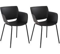 CLP Juego de 2 sillas Alpena I Silla de Exterior Totalmente Resistente a la Intemperie y a los Rayos UV I Armazón de la Silla de Acero con Recubrimiento en Polvo I Sillón de Exterior, Color:Negro