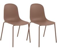 CLP Pack de 2 Sillas Hardin, sillas apilables para jardín, Resistentes al Clima y los Rayos UV, para balcón, terraza y Comedor Color:Terracotta
