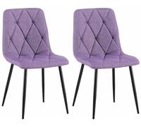 CLP Juego de 2 sillas de Comedor Clairton, Silla de Cocina Acolchada con tapizado capitoné, soporta hasta 150 kg, Color:Violeta, Material:Tela
