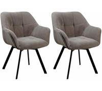 CLP Juego de 2 sillas de Comedor Jordi Cord I Silla tapizada giratoria I Sillón con Estructura metálica de 4 Patas, Color:marrón