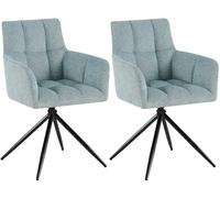 CLP Juego de 2 sillas de Comedor, Sillón Jonah Giratorio con Brazos, Silla Moderna para salón, soporta hasta 150 kg, Color:Turquesa