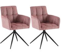 CLP Juego de 2 sillas de Comedor, Sillón Jonah Giratorio con Brazos, Silla Moderna para salón, soporta hasta 150 kg, Color:rubí