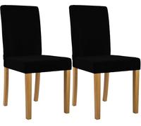 CLP Juego de 2 sillas de Comedor tapizadas Ina, Silla de Cocina con Funda de Pana, Estructura de Madera Estable Color:Negro;Color del Marco:Envejecido Claro