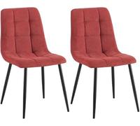 CLP Juego de 2 sillas de Comedor Tilde I Sillas de Cocina tapizadas con Funda Acolchada I Sillas tapizadas con armazón de Metal, Color:Burdeos, Material:Pana