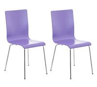 CLP Juego de 2 Sillas de Espera Pepe I Sillas para Visitas con Asiento de Madera Ergonómico I Set 2X Sillas de Conferencia Color:, Color:Violeta