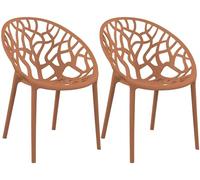 CLP Juego de 2 Sillas de Jardín Hope Apilables, Resistentes a Intemperie y UV, de Plástico con Reposabrazos, Exterior hasta 150 kg Color:Terracotta