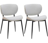CLP Juego de 2 sillas de Visita Enid con Respaldo y tapizado I Sillón con Revestimiento de Polipiel o Tela I Cómoda Silla de Comedor, Color:Natural/Crema, Material:Tela