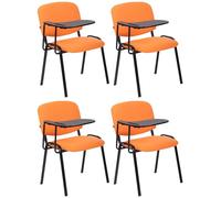 CLP Juego De 4 Sillas Ken para Conferencias Tapizadas En Tela I Set De Sillas De Reuniones con Mesa Plegable Color:Naranja