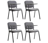 Juego de 4 sillas ken en tela con mesa plegable gris 71x53x81 cm