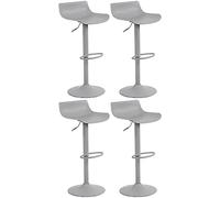 CLP Juego De 4 Taburetes De Bar Aveiro Giratorios I Sillas Altas De Cocina con Asiento En Polipropileno & Reposapiés, Color:Gris