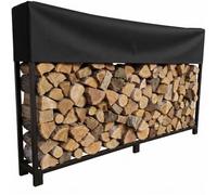 CLP Leñero Exterior 200x25x115 cm Meriden, Estante de Acero galvanizado con Funda 600D, para Interior y Exterior | Tamaño 180 cm