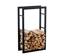 CLP Leñero para Interior Keri V3 I Soporte Metálico para Leña de Chimenea I Estantería Almacenamiento para Madera I, Tamaño:25x80x100 cm