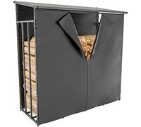 CLP Leñero Ruston De Aluminio para Exteriores con Lona De Cobertura I Estantería con Techo para Almacenar La Madera, Tamaño:XL