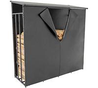 CLP Leńero Ruston De Aluminio para Exteriores con Lona De Cobertura I Estantería con Techo para Almacenar La Madera, Tamańo:XXL